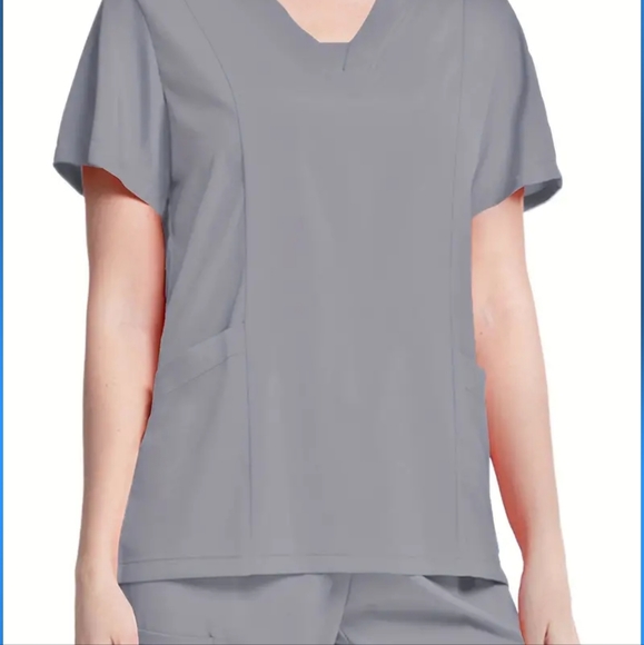 Scrup Top For Doctor, Nurse, Dentist. 2 Pockets Vneck, 21" pit to pit - Picture 7 of 9